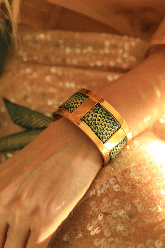 JMA cuff and its neutral Mermaid ribbon