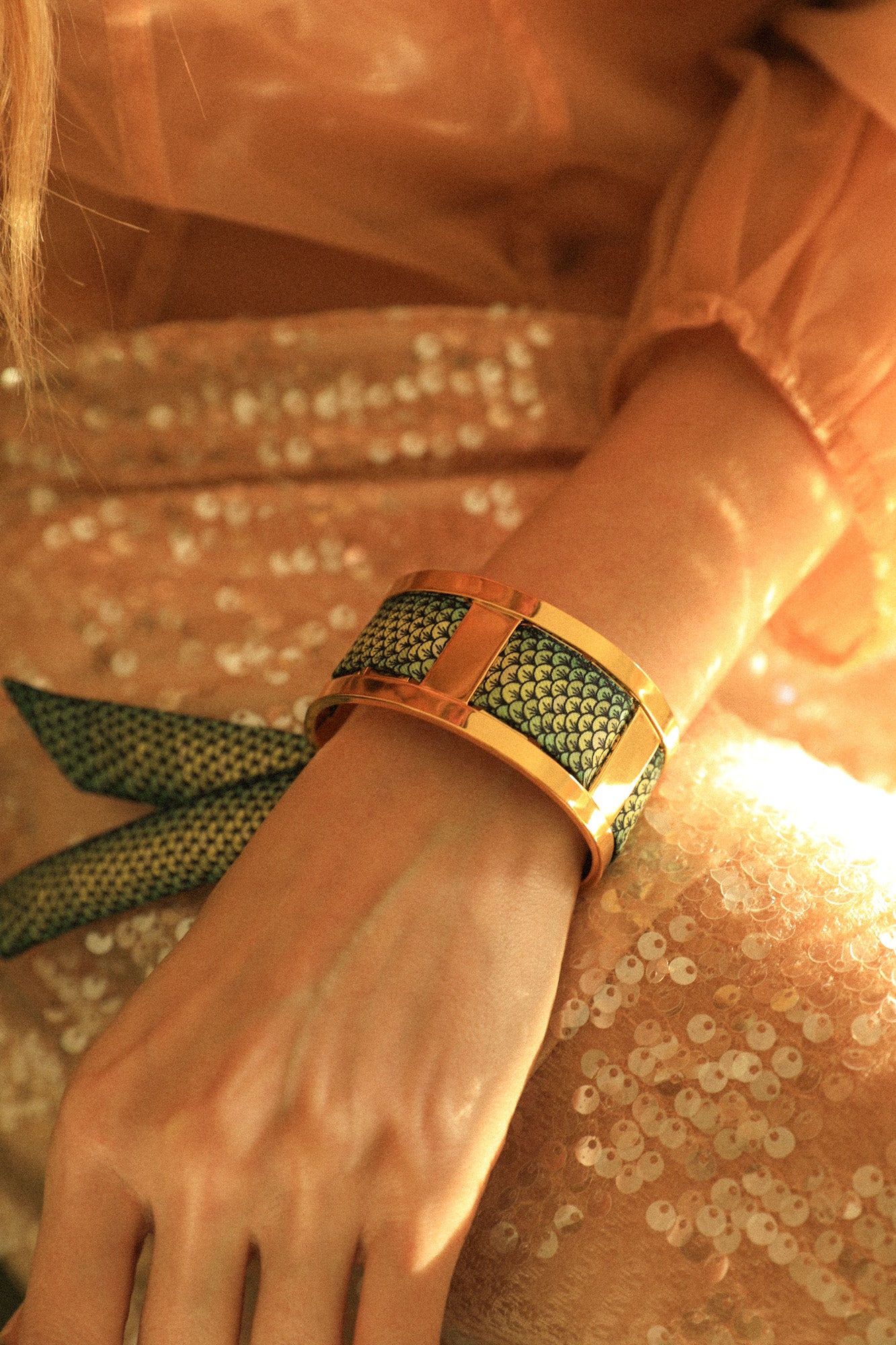 JMA cuff and its neutral Mermaid ribbon