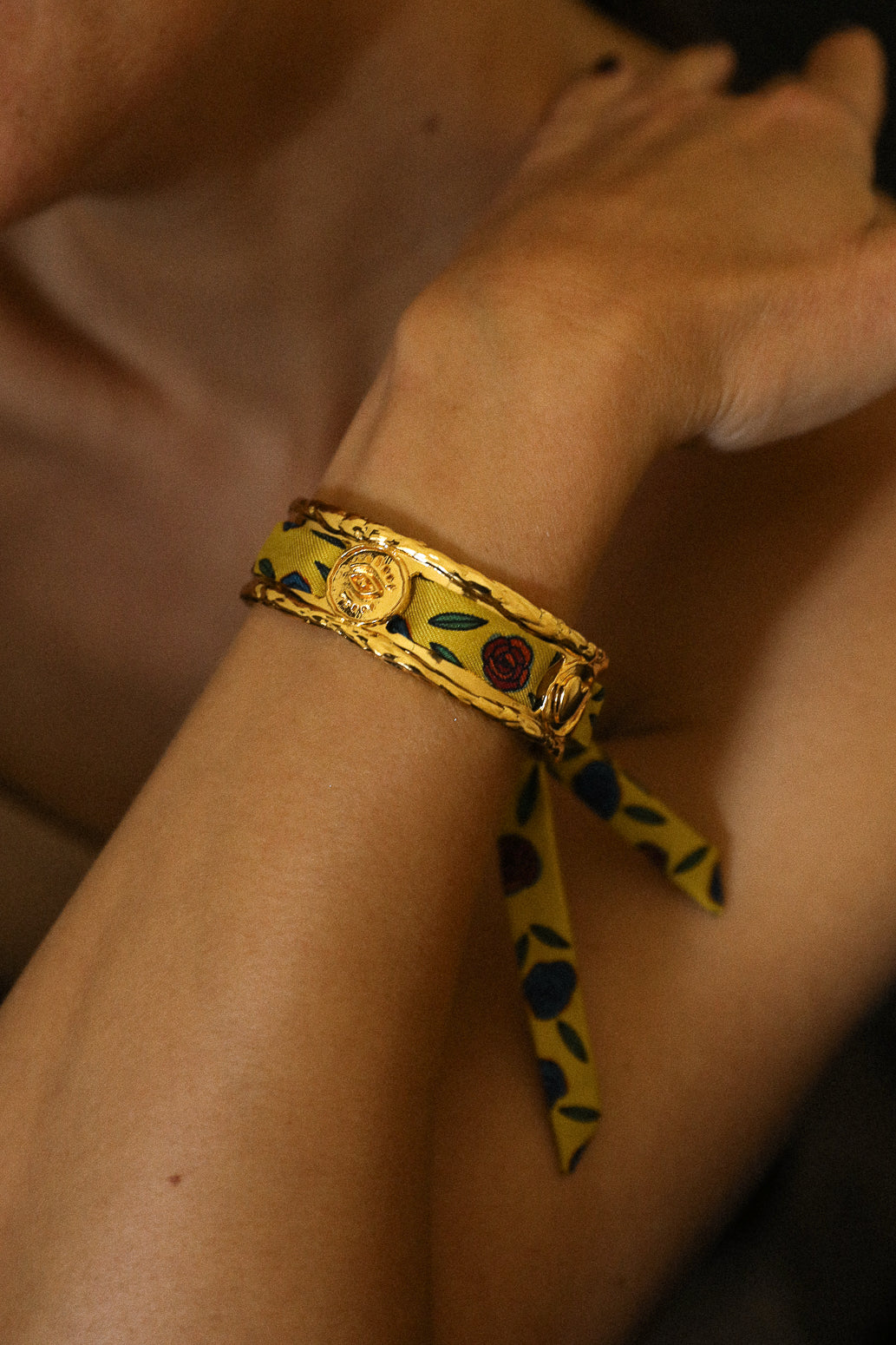 1cm Gypsy Tales Silk Ribbon, Curry