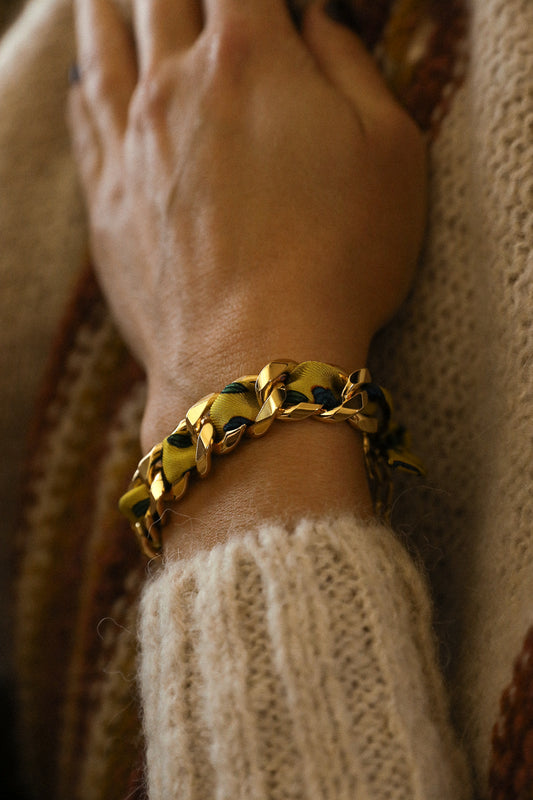 Bracelet Décembre et son ruban Gypsy Tales, curry