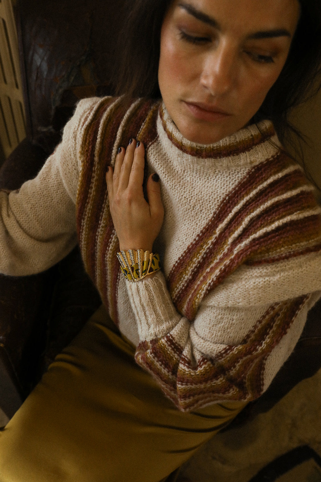 Manchette Coquille et ruban Gypsy Tales, curry