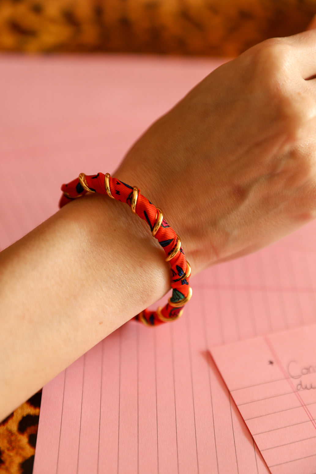 October bracelet and its Gypsy Tales ribbon, orange