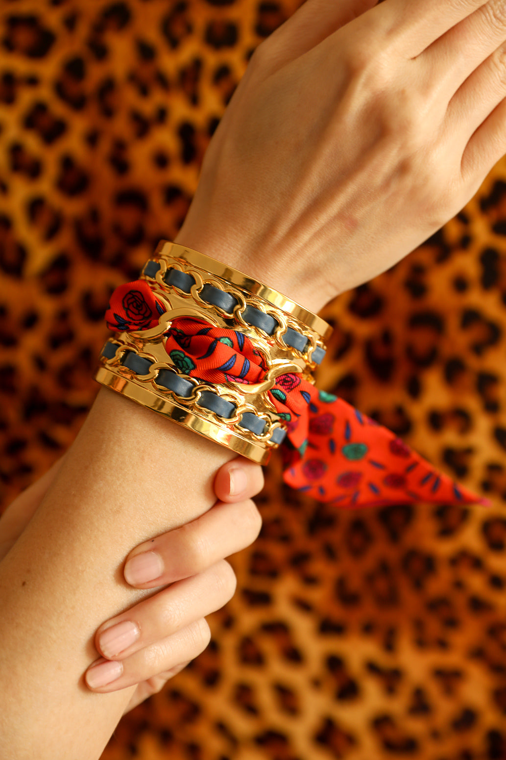 Gypsy Tales 4cm Silk Bracelet, Orange