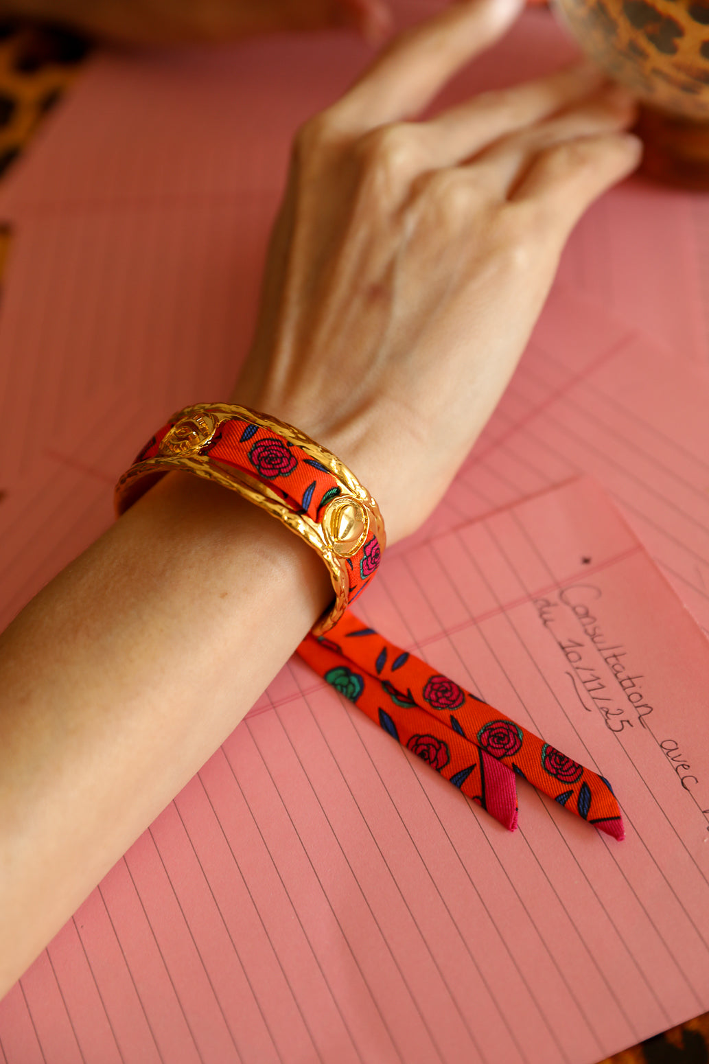 Manchette Irma et son ruban Gypsy Tales, orange