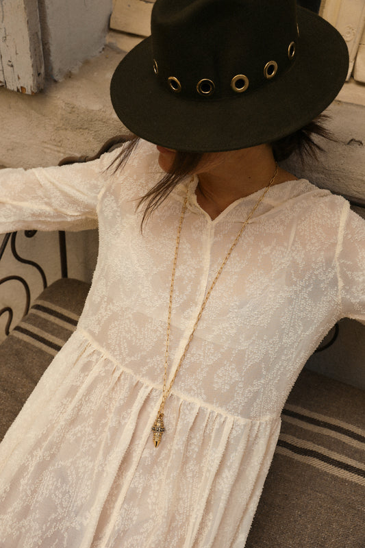 Collier Pendule, incrusté de pyrites