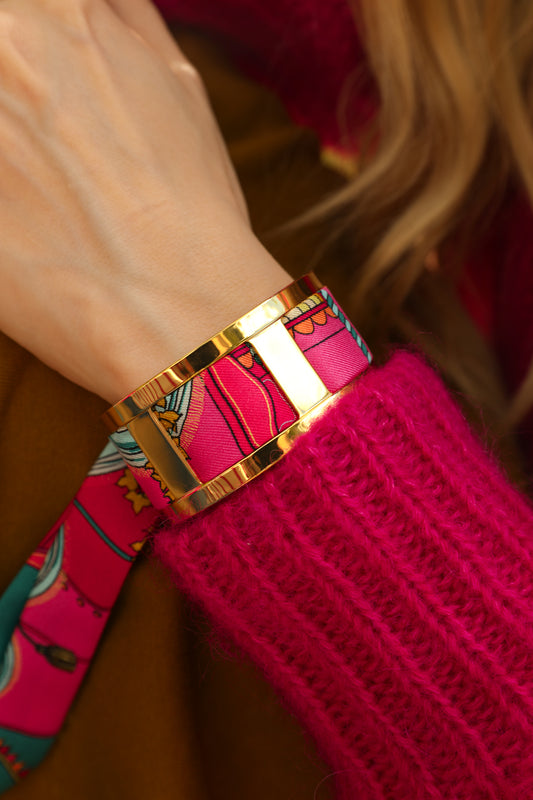 Manchette JMA et ruban Adresse Inconnue, rose et bleu