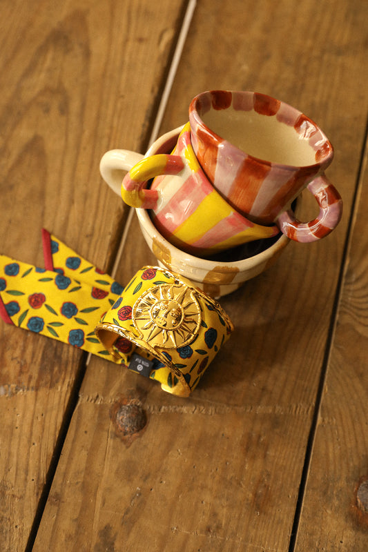 Gypsy Tales 4cm Silk Bracelet, Curry