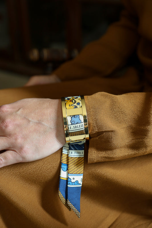 Manchette JMA et ruban Tarot, marine