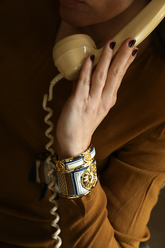 Manchette Irma et son ruban Tarot, marine