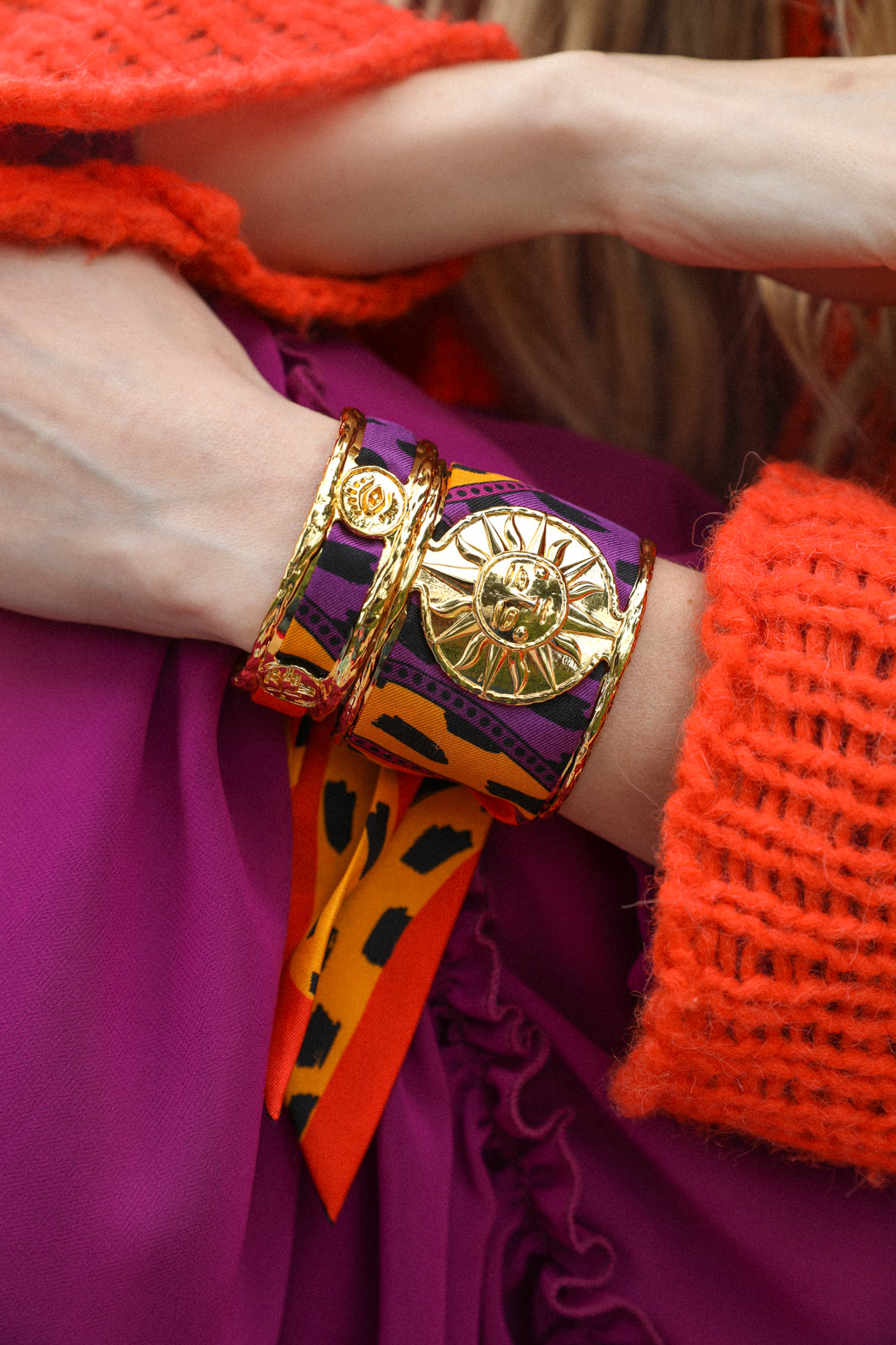 Irma cuff and its Chapanoir ribbon, orange