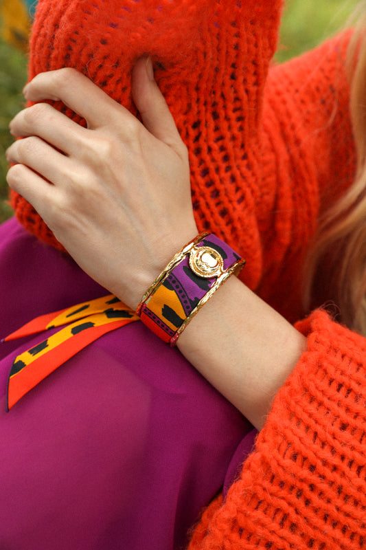 Manchette Lune et ruban Chapanoir, orange