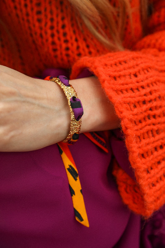 Bracelet Queen et son ruban Chapanoir, orange