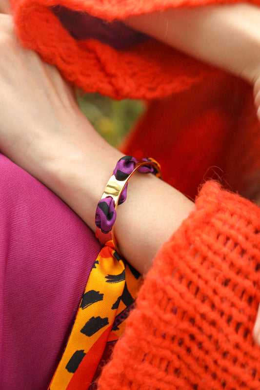 Bracelet Septembre et ruban Chapanoir, orange