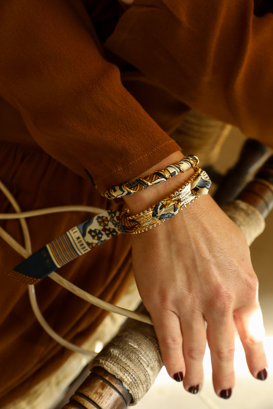 Bracelet Octobre et son ruban Tarot, marine