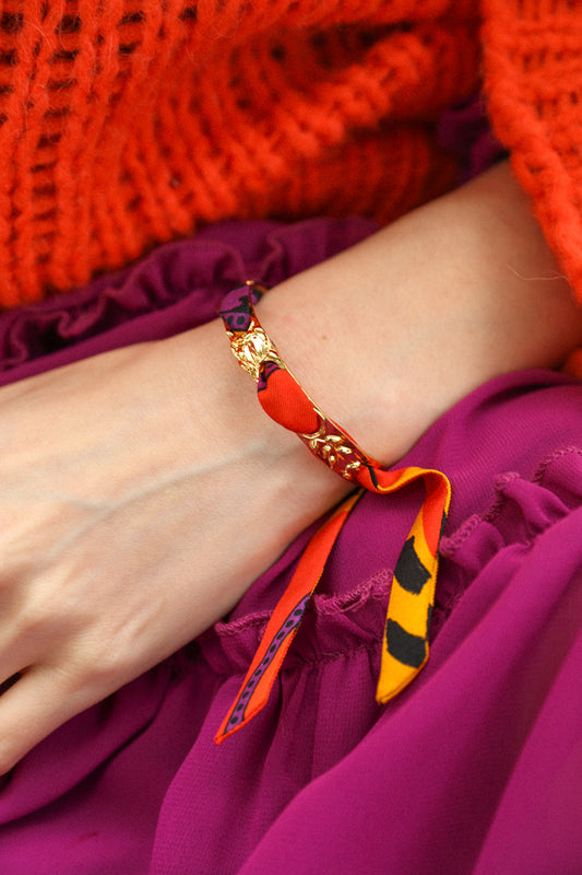 Bracelet Féerie et ruban Chapanoir, orange