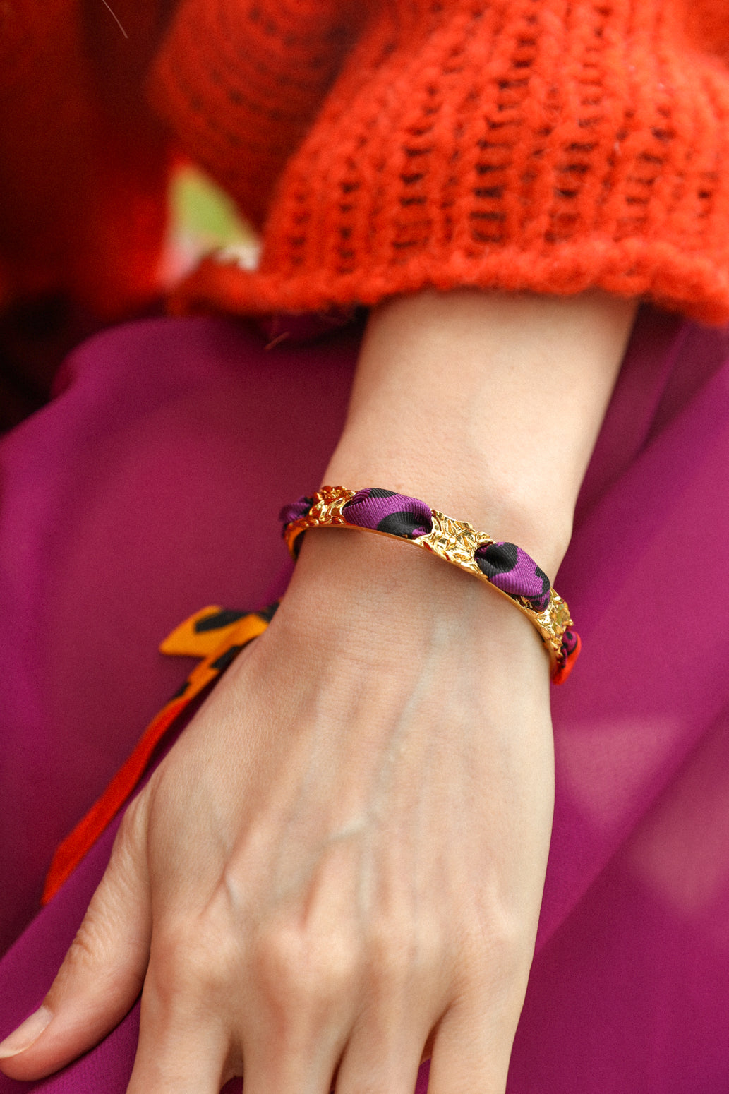 Fairy bracelet and Chapanoir ribbon, orange