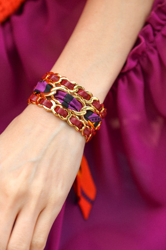 Petite manchette Décembre et ruban Chapanoir, orange