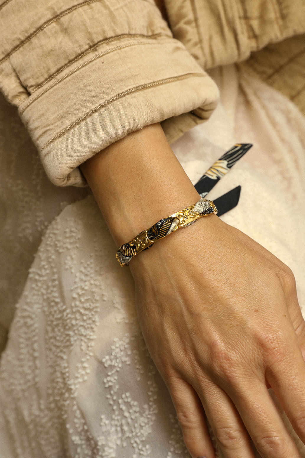 Bohemian Deer Fairy and Ribbon Bracelet, Black