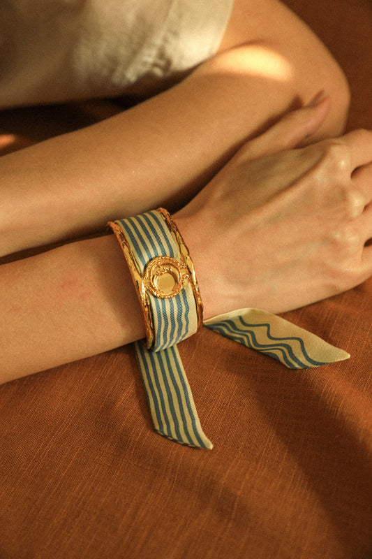 Moon cuff and neutral sailor ribbon