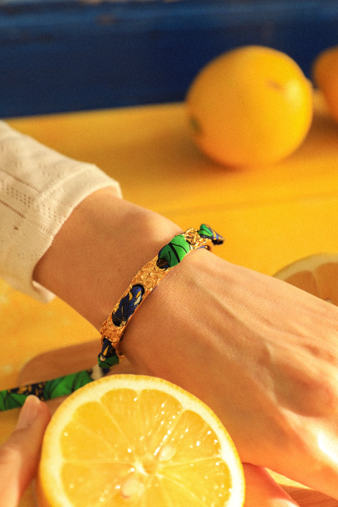 Bracelet Féérie et ruban Cocktail bleu
