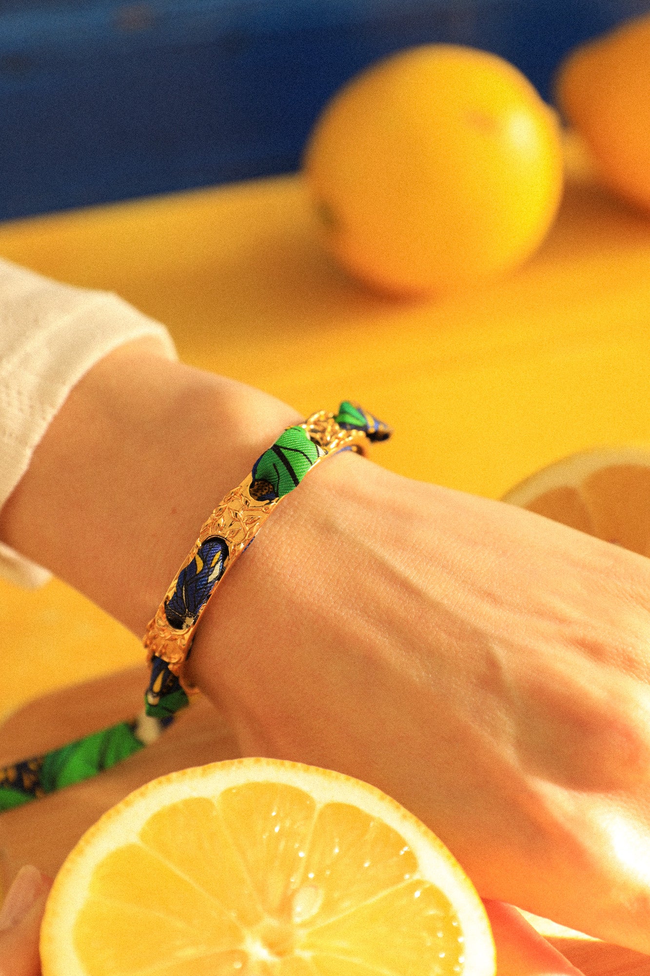 Bracelet Féérie et ruban Cocktail bleu
