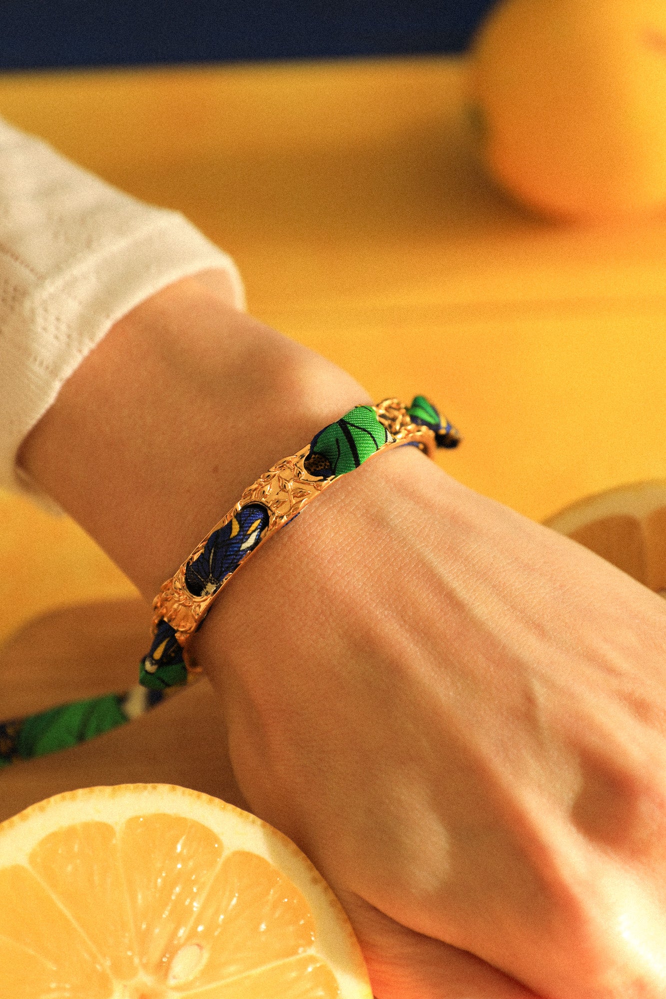 Bracelet Féérie et ruban Cocktail bleu