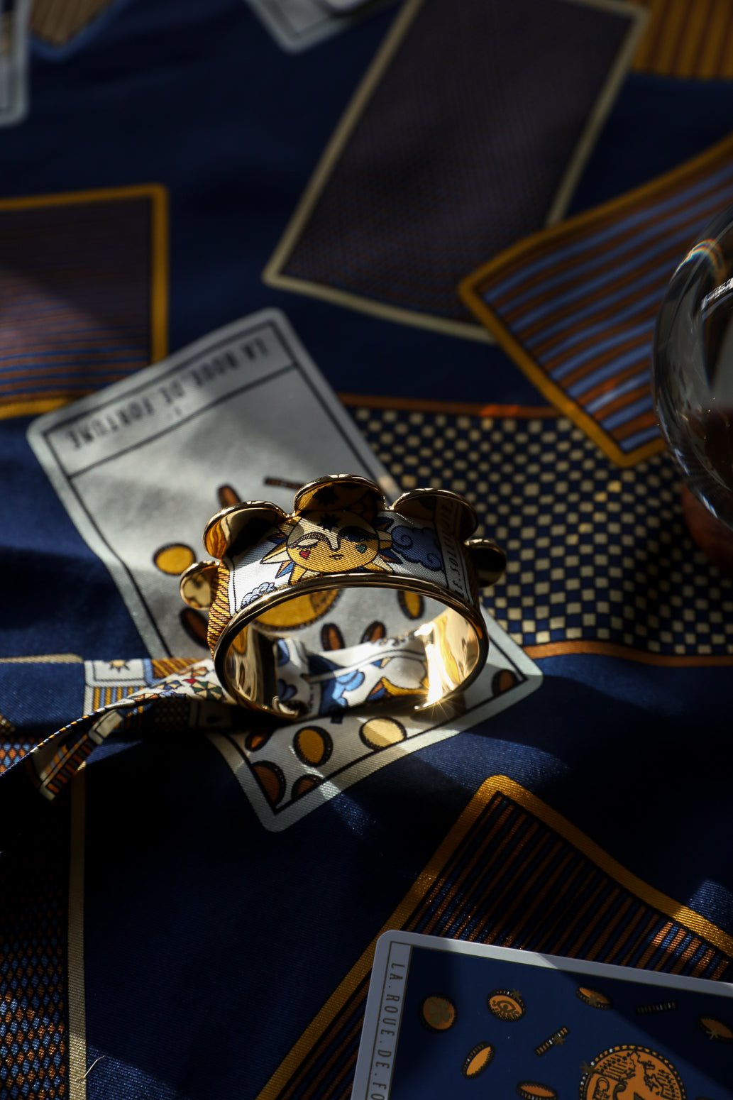 Manchette Fanion et ruban Tarot, marine