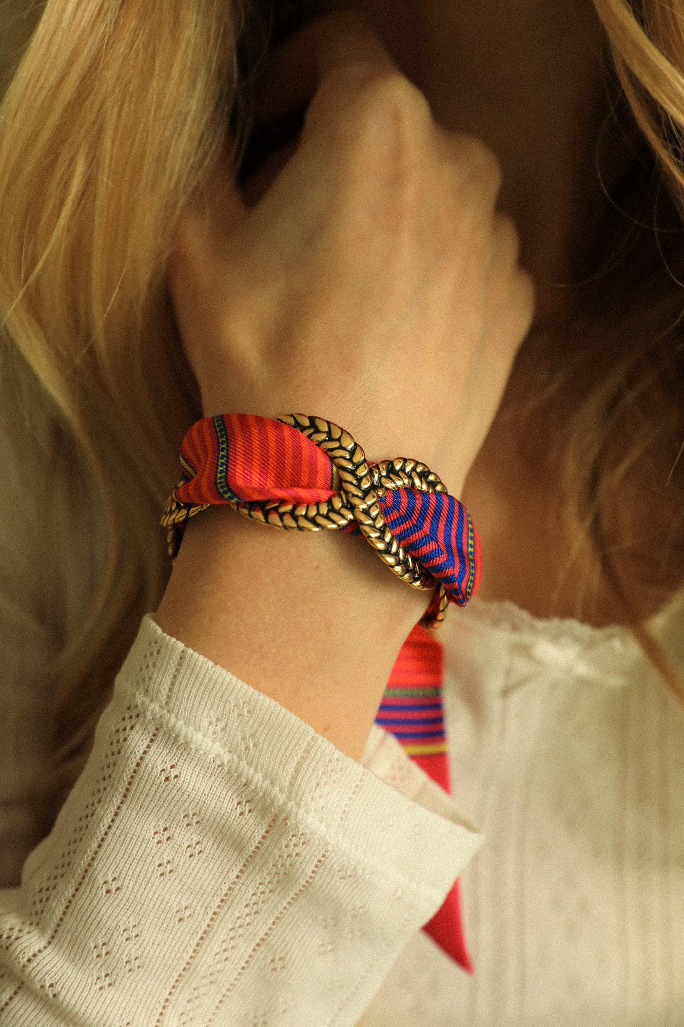 Summer Braid and Ribbon Cuff