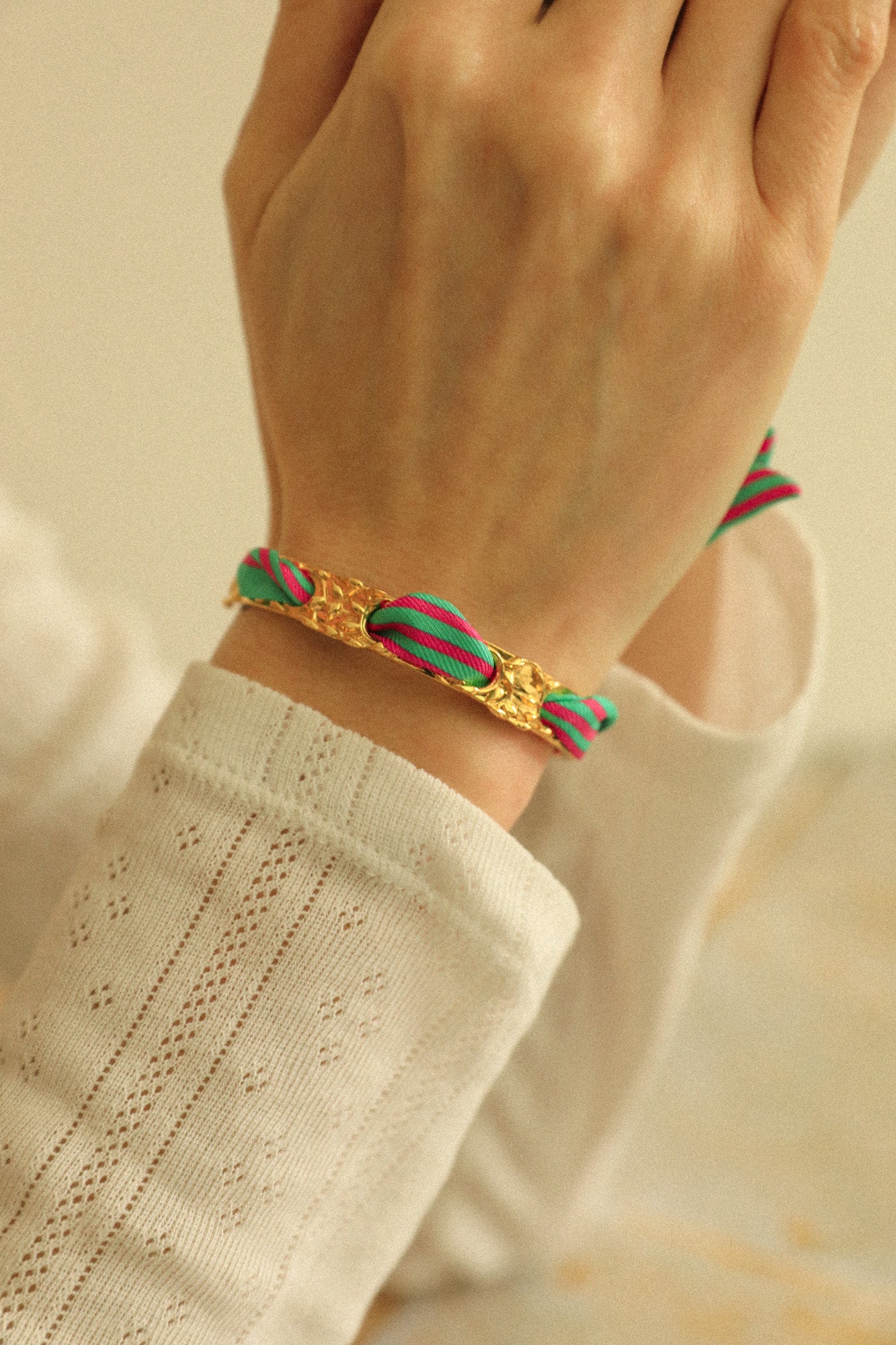 Bracelet Féérie et ruban Marinière coloré