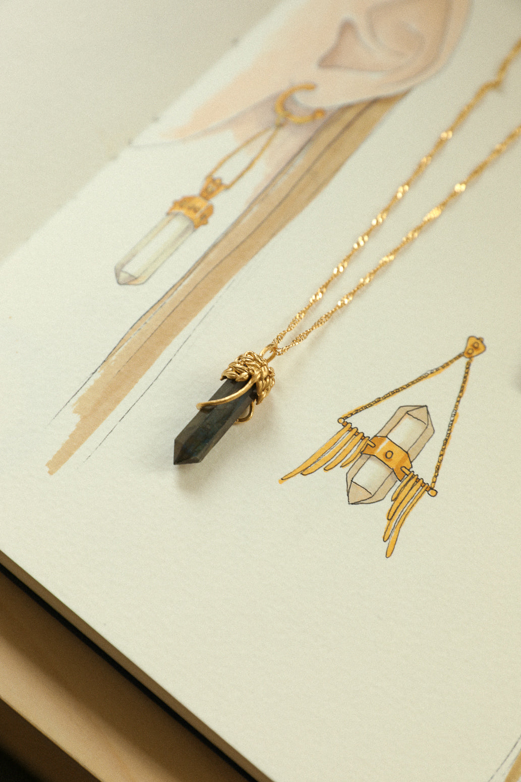 Labradorite Tree Stone Necklace