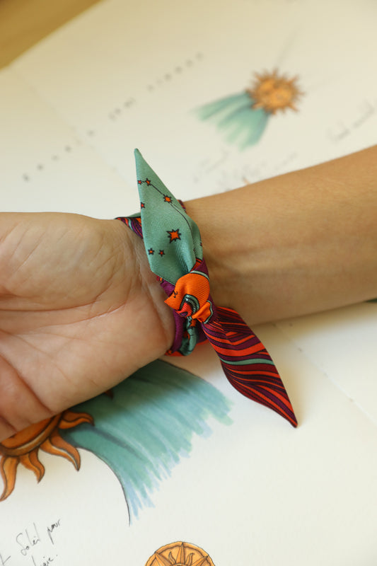 Star Ornament Set + 4cm Ribbon Brown Earth