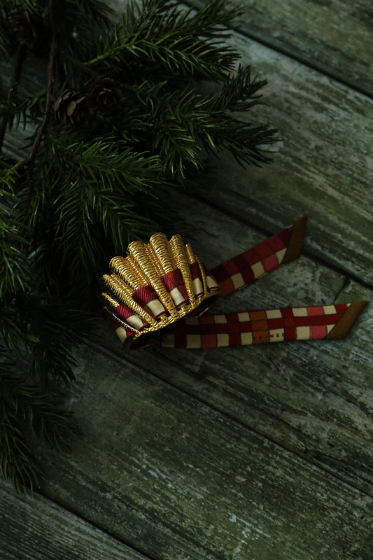 Manchette Coquille et ruban Tartan, neutre