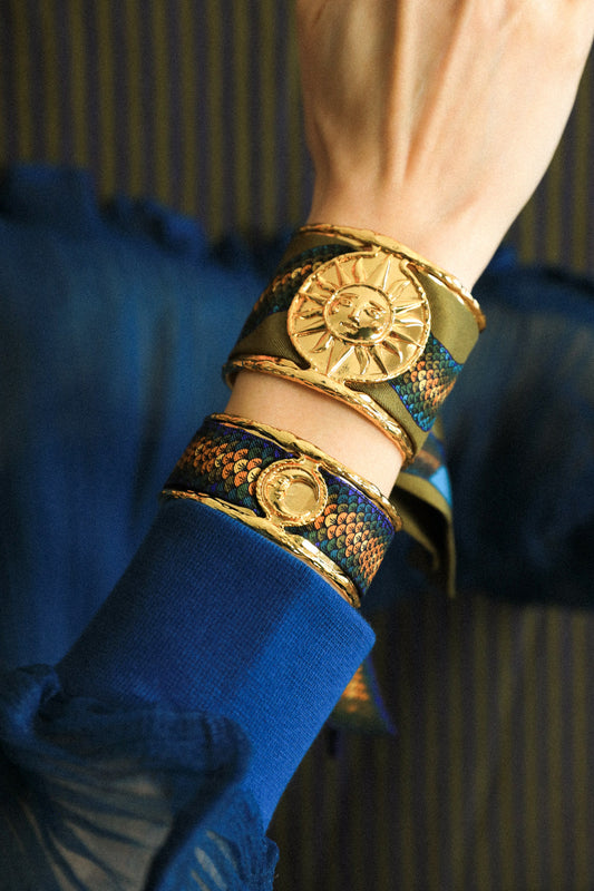 Moon cuff and colorful Mermaid ribbon