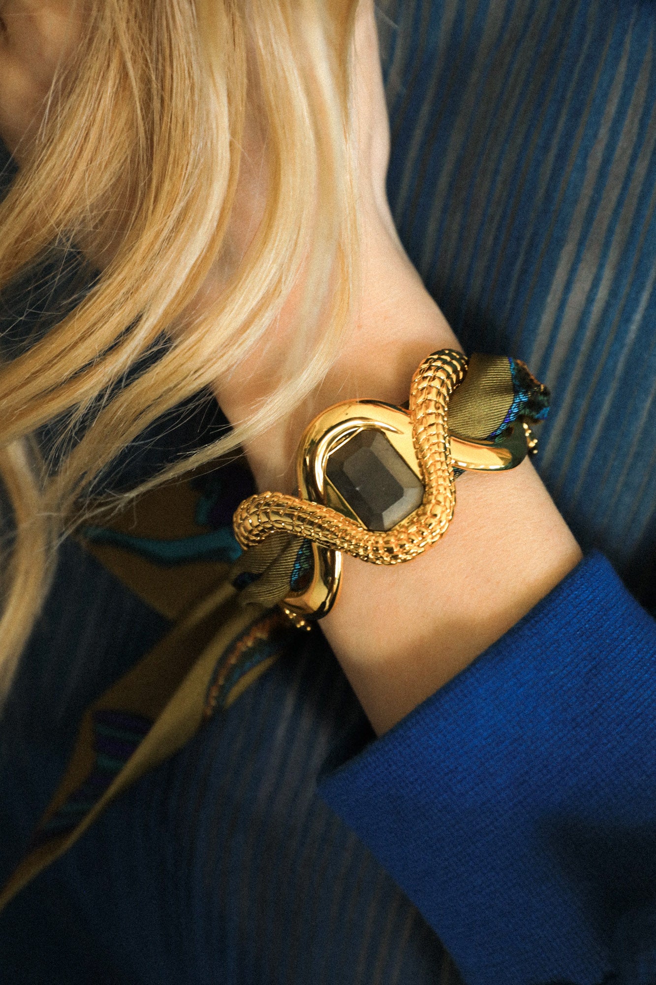 Caiman Pyrite Cuff and Colorful Mermaid Ribbon