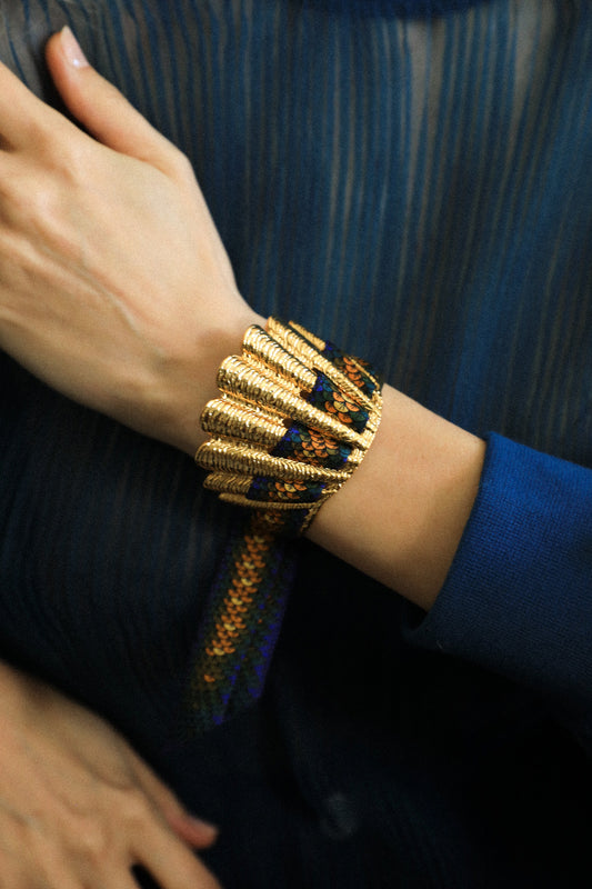 Shell and colorful Mermaid ribbon cuff