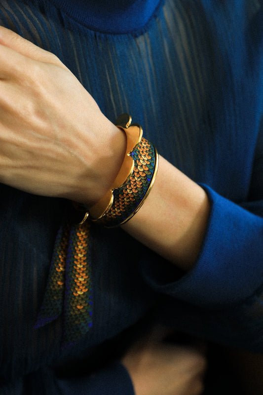 Colorful Mermaid Pennant and Ribbon Cuff