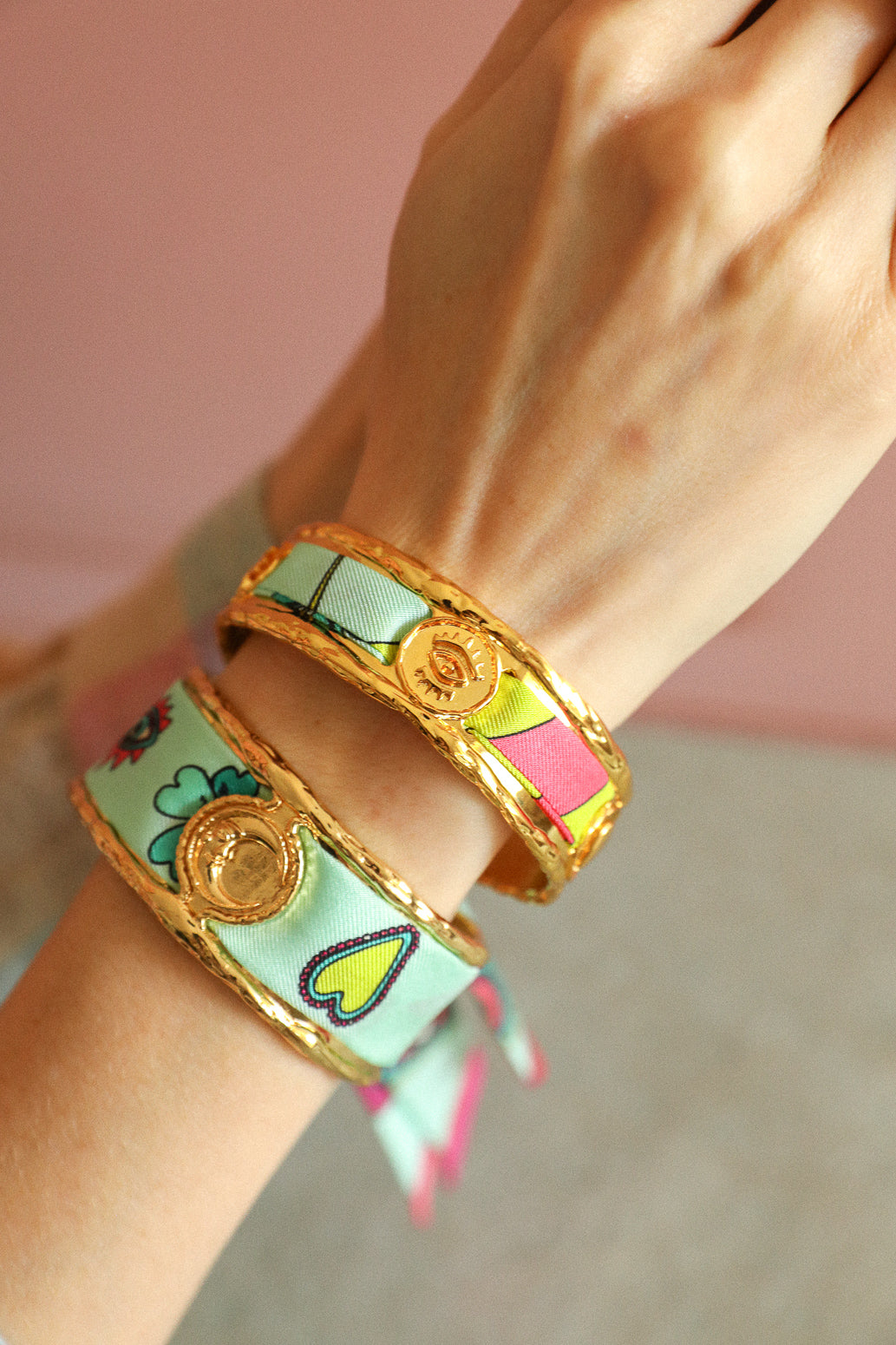 Ruban en soie 1cm Luckyou, vert d’eau