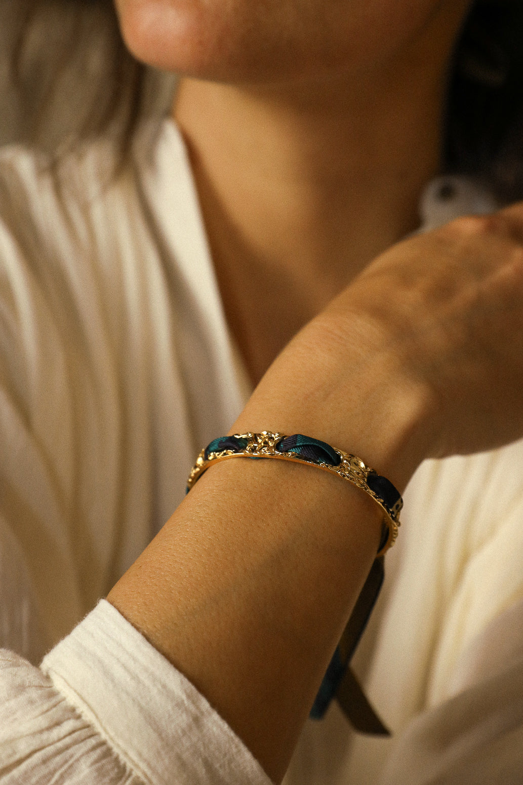 Fairy bracelet and Chapanoir ribbon, olive