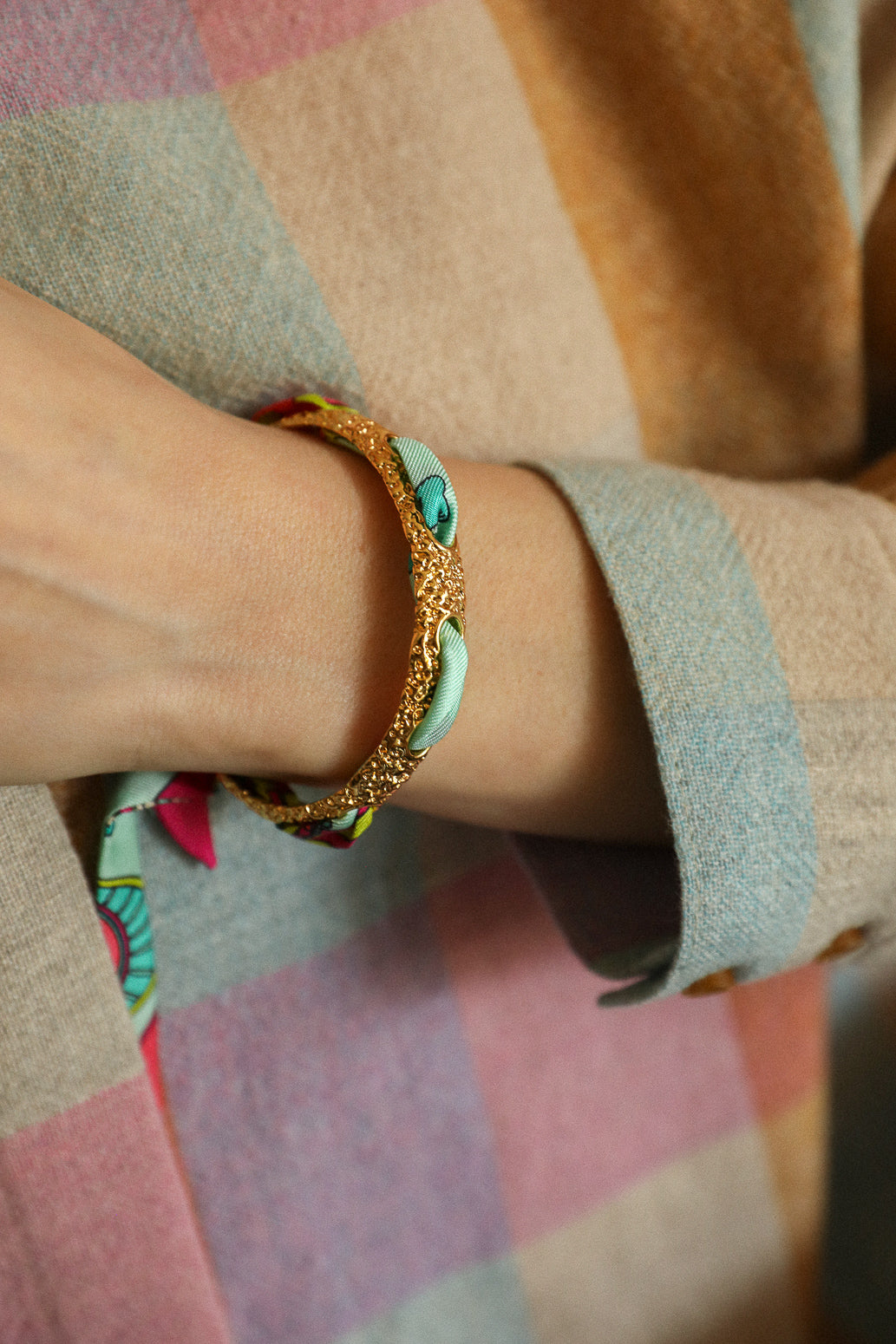 Bracelet Queen et son ruban Luckyou, vert d’eau