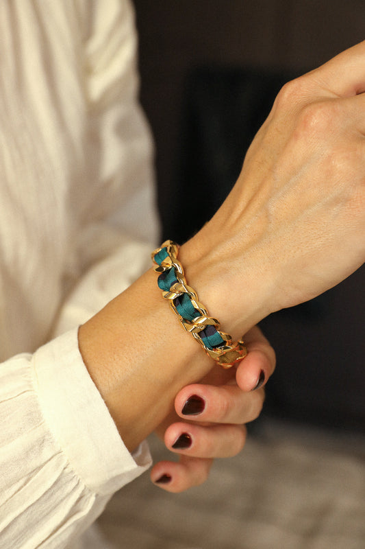 Bracelet Décembre et son ruban Chapanoir, olive