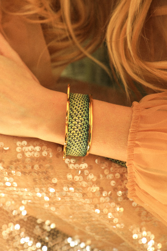 Neutral Mermaid Pennant and Ribbon Cuff