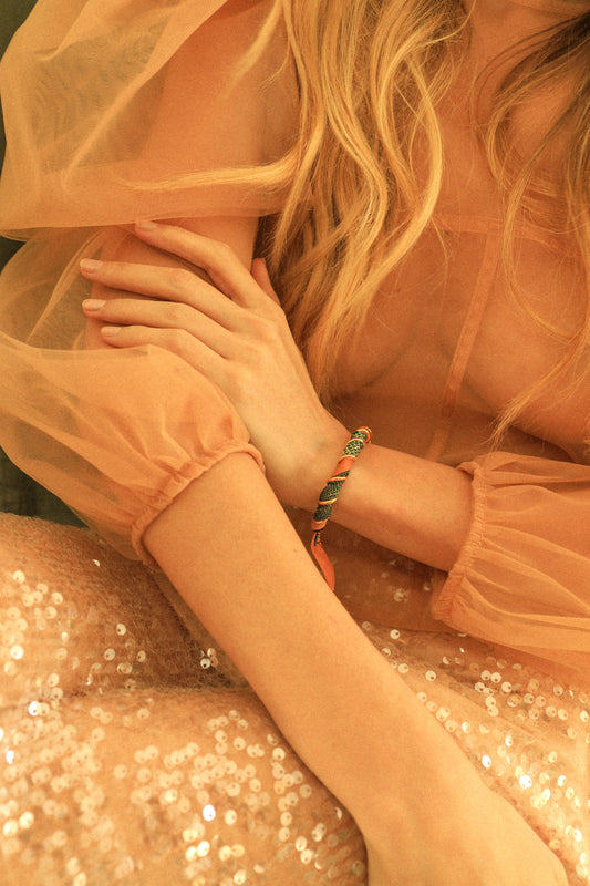 October Bracelet and Neutral Mermaid Ribbon