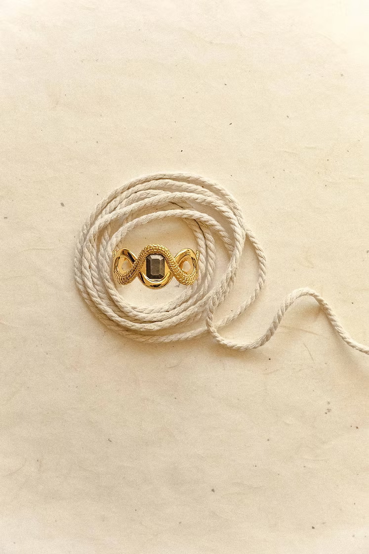 Caiman cuff in Pyrite, without silk