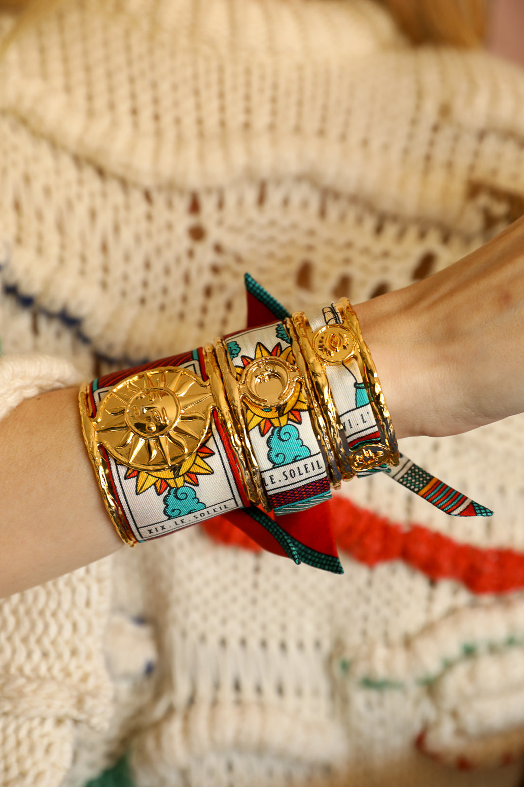 Manchette Irma et son ruban Tarot, multicolore