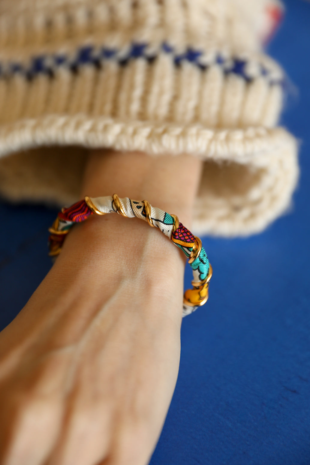 Ruban en soie 1cm Tarot, multicolore