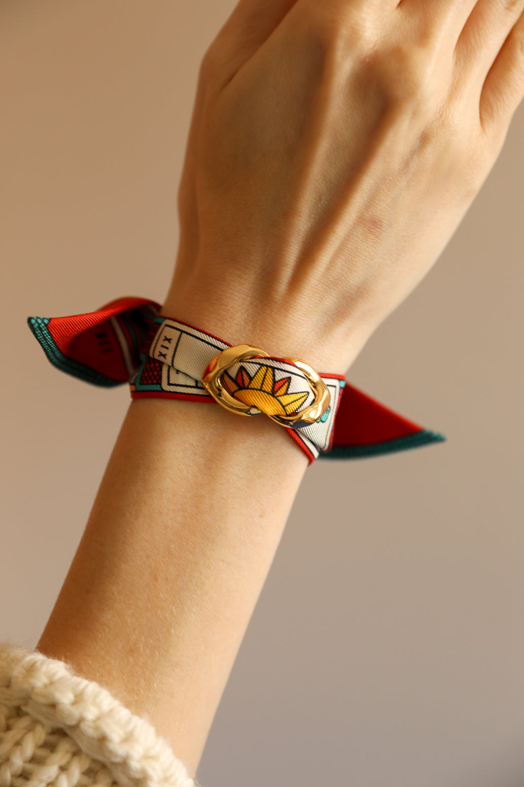 Bracelet en soie 4cm Tarot, multicolore