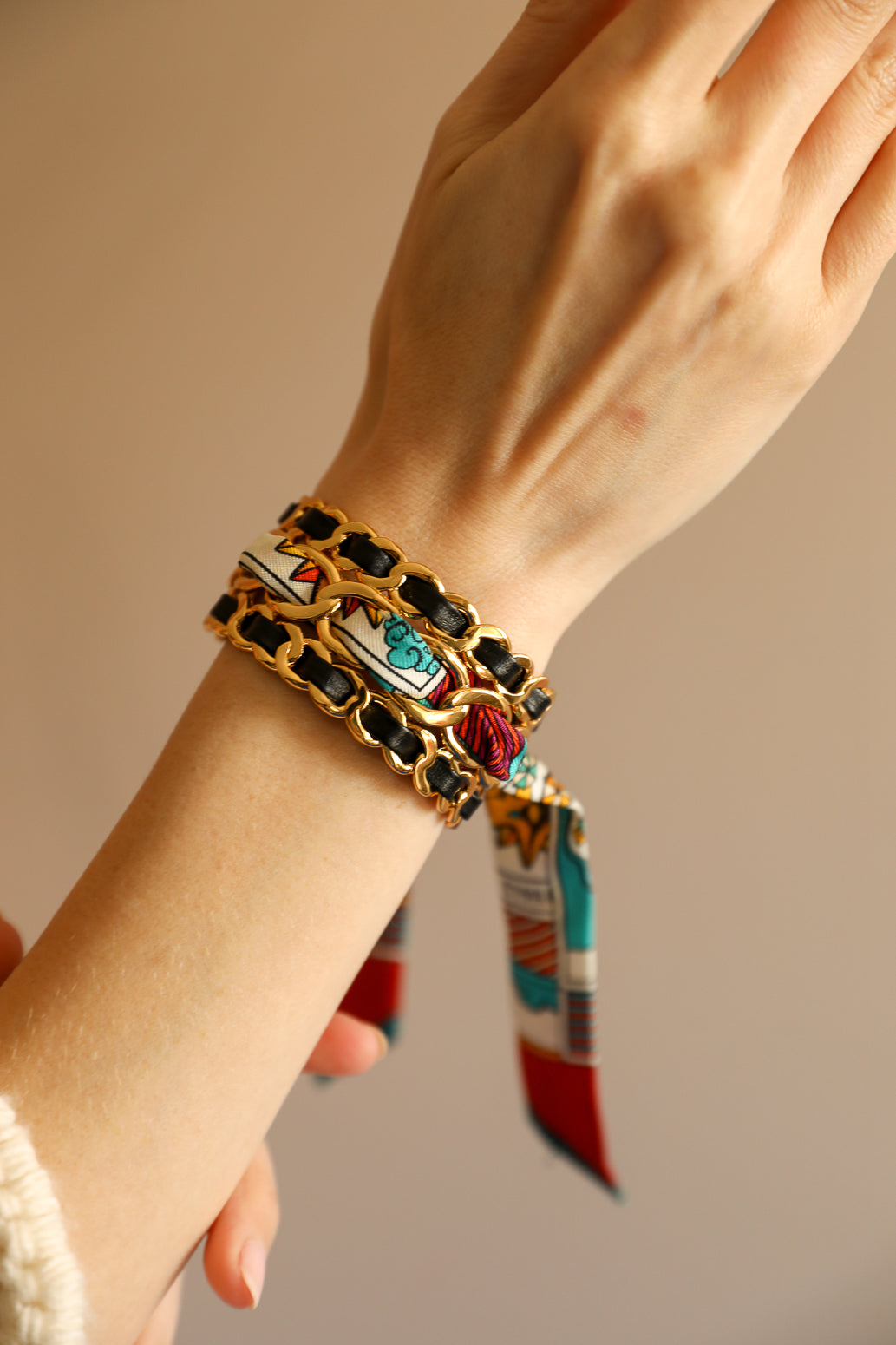 Petite manchette Décembre et ruban Tarot, multicolore