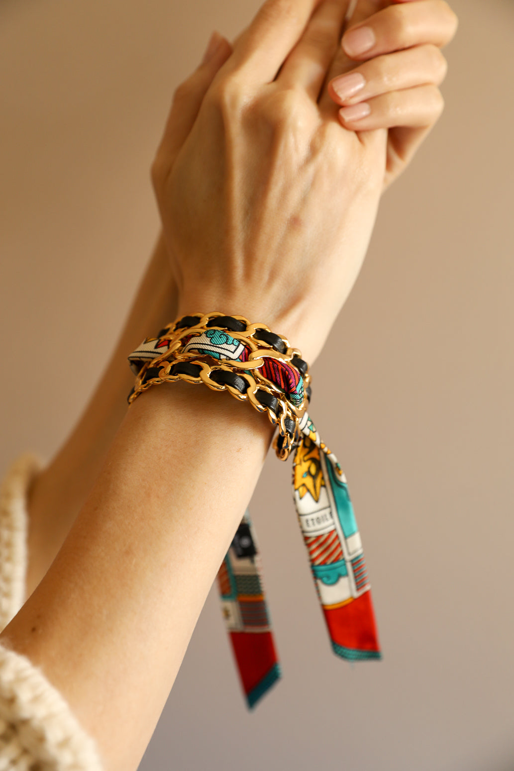 Petite manchette Décembre et ruban Tarot, multicolore