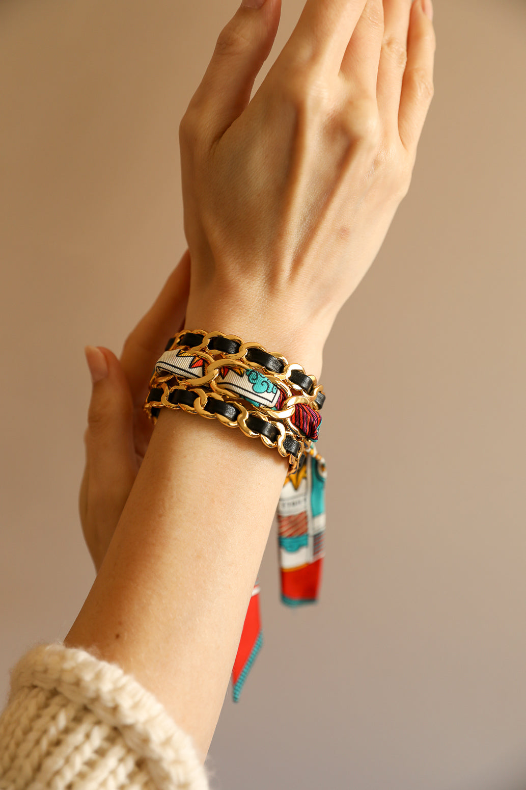 Petite manchette Décembre et ruban Tarot, multicolore