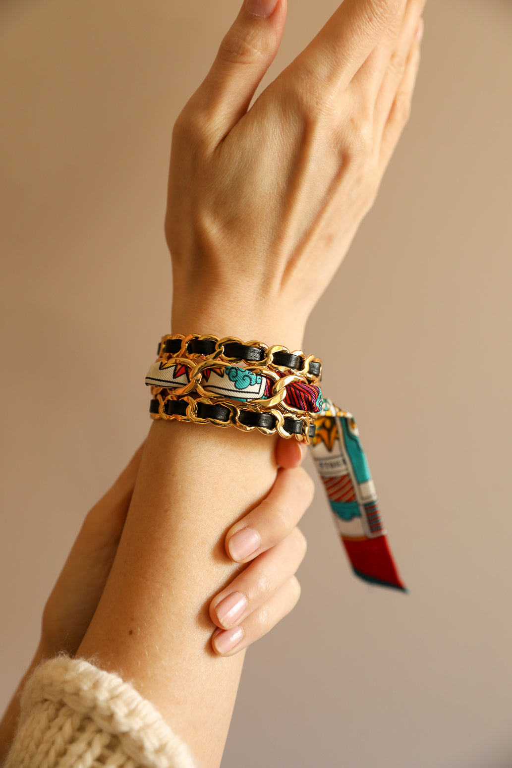 Petite manchette Décembre et ruban Tarot, multicolore